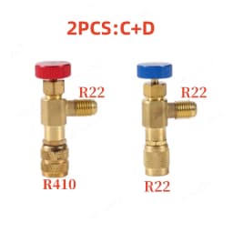2/1PCS Air Conditioner Plus Safety Liquid Valve R410 Refrigerant Vacuum Maintenance Switch Charging Safety Adaptor R22 Detection