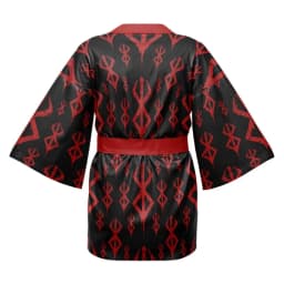 2026 New Pattern Men's Black and Red Gradient Japanese Outdoor Kimono
