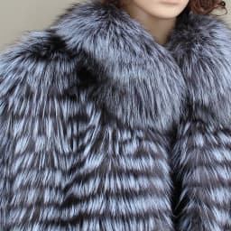 Lady Striped Real Silver Fox Fur Coat Short Jacket Spring Autumn Luxury Elegant Big Size Clothes Luxurious With Fur Collar 2107