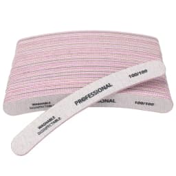 50Pcs Professional Nail File Curved Banana Nail Buffer Polish Sandpaper 80/80 100/100 100/180 Buffing Unha Limas Para Manicure