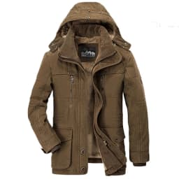 Men's Winter Jacket Parka Plus Velvet Thick Multi Pocket Jackets Solid Parkas Male Plus Size Windproof Fleece Warm Thick Coats
