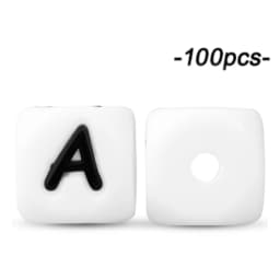 100Pcs 12mm Letter Silicone Beads for DIY Name Jewelry Making Bracelet Necklace Beaded Pen Accessories Keychain Beads Craft