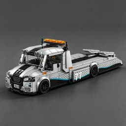 City Series Sprinter Modified Trailer 8-Compartment Race Car Transport Truck Building Blocks Toy Cars Car Models Trucks