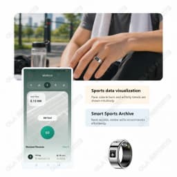 AI Recording Translation Smart Ring Heart Rate Blood Oxygen Sleep Monitor Touch Voice Recorder Sports Waterproof Smartring R12