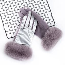 New Women Winter Light Water Proof Plus Cashmere Keep Warm Touch Screen Gloves Suede Fashion Big Plush Wrist