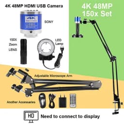 YIZHAN 4K HD Electronic Microscope HDMI USB 1080P Industrial Digital Microscope 150X Zoom For PCB Soldering/Jewelry Repair