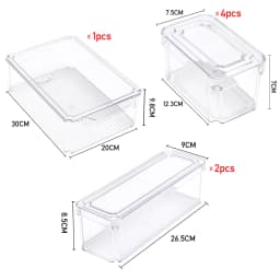 Voltsify Set of 7 Nesting Refrigerator Organiser Transparent Food Storage Containers