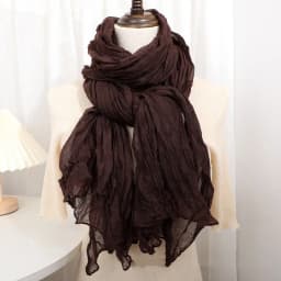 Solid Color 180*90cm Cotton Linen Scarf Retro Autumn Winter New Warm Silk Pleated Retro Thin Long Strip Shawl Men and Women's