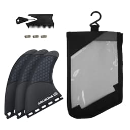 Single/Dual II Tab Surfing Fins - Tri Fins Set Honeycomb Fiberglass & Carbon S/M/L Size - Come with Fin Key Screws and Wax Comb