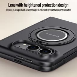 Luxury 360 Rotating Magnetic Stand Hand Strap Case for iPhone Duo 18 Duo Fold Wide Shockproof for Magsafe Film-Integrated Cover
