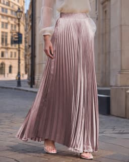 2026 New Spring Summer For Women 22 Solid Colors Midi Flowing Draped Large Hem Long High Waist Pleated Skirt Sweet Elegant