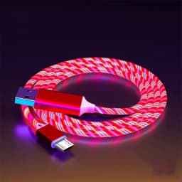 Flow Luminous USB Type C Cable 3A Fast Charging Data Cord for Samsung Xiaomi OPPO Huawei IPhone Charger Micro USB Wire LED Cable