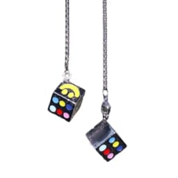 Car Mirror Decor Dice Pendant Hangable Alloy Dice Shape Keychain Pendants Retro Cute Suspending Ornaments Decorative Car