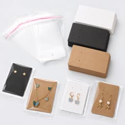 50/100pcs Earring Holder Cards and Clear Self-Sealing Bags Set Paper Display Cards for Necklaces Stud Earrings Jewelry Packaging