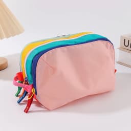 Large Capacity Lightweight Makeup Toiletry Travel Bag Dopamine-Colored Travel Shoulder Bag Waterproof Nylon Toiletry Hanging Ba