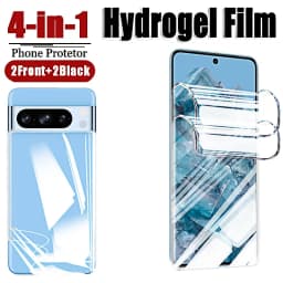 Hydrogel Film for Google Pixel 8 Pro 7 7A 6 Pro Front Screen Protector Full Curved Tempered Soft Glass Back Camera Lens 6in1