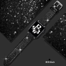 Glitter strap For Apple Watch Ultra 49mm Band 44mm 40mm 41mm 42mm 38mm 45mm leather loop bracelet iWatch Series 8 7 6 5 4 3 SE