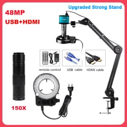 Yizhan 4K HD Electronic Digital Microscope For Soldering HDMI/ USB/ VGA/ Microscope Camera 150X Lens Big Vision Articulated Arm