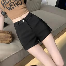 Korean High Waisted A Line Shorts Ladies Solid Color All-Match Slim Casual Short Pants Women Sexy Hot Girl Elastic Tight Shorts