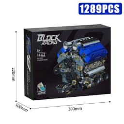 Technical V8 Electrice Driven Engine Building Blocks Simulation Supercar Engine MOC Bricks Science Education Toys Birthday Gift