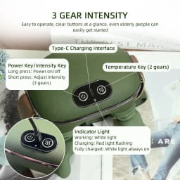 foreverlily Shoulder Neck Massager 4D Bionic Kneading Massage Shawl Neck Back Waist Leg Body Muscles Massage 3 Mode