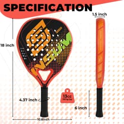 INSUM Padel Racket Series Carbon Fiber Surface EVA Memory Design with Comfortable Grip All-Weather Resistant Paddle Racquet