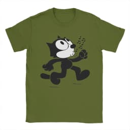 Felixes The Cat Walking T-Shirts for Men Women Fashion 100% Cotton Tees Crew Neck Short Sleeve T Shirt Gift Idea Tops