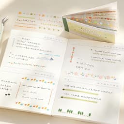 Journal GO 24pcs Thread Fluff Nook PET Stickers Lace Line Coil & Pen Decals for Journaling Scrapbooking Mobile Card DIY Crafts