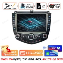 Android 15 For Honda Accord 7 2003 - 2007 Head Unit Stereo Autoradio Navigation 4G LTE 5G WIFI DSP Car Radio Qualcomm AUTO BT