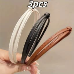 Sweet And Cool PU Leather Narrow Edge Headband for Women Elegant Simple Face Wash Headband Fashionable Girl Hair Band Hair Acces