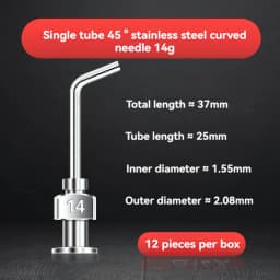 1-inch 45 degree bent metal injection needle tube, stainless steel dispensing needle, dispensing needle distributor accessories