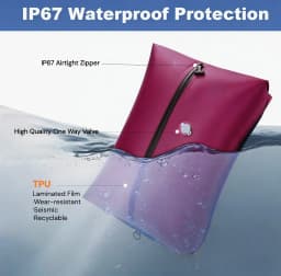 Vacuum Storage Bags Packing Cube IP67 Waterproof PU Polyester 17L Soft Portable White Black Pink Travel Bag Pump Sold Separately