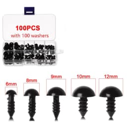 100/500 Pcs Black Safe Plastic Eyes Doll Eyes for DIY Dolls Making Toys Bear Eye Amigurumi Doll Accessories