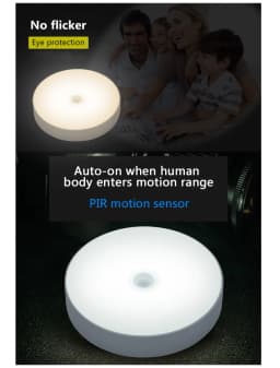 Motion Sensor LED Night Light USB Rechargeable Night Lamp for Kitchen Bedroom Stairs Hallway Cabinet Light Wireless Closet Light