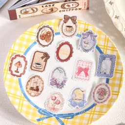 Journal GO 18pcs Lace Chiffon Stickers Vintage Scrapbooking Decorative Decals Planner Card Craft Making Retro Materials