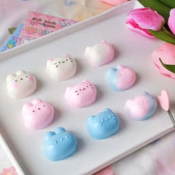 Taba Squishy Kit Handmade Accessories with 50Ml A and 50Ml B Liquid Gel Rabbit Cat Silicone Mold Tools DIY Cute Cartoon Animals