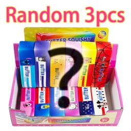 12PCS Full Box Cartoon Series Soft Butter Squishy, Soft Silicone Butter Stick Squeeze Toy, Party Favor Mini Gifts