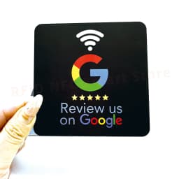 10*10cm NFC Table Sticker Google Review Sticker PVC 13.56MHz Programmable Waterproof Review Us on Google Adhesive NFC Tag