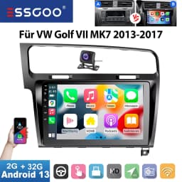 ESSGOO 10" Android 14 4 Core Car Stereo Radio GPS Navi For Volkswagen VW Golf 7 MK7 VII 2013-2017 Carplay Car WIFI USB BT FM RDS