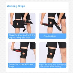1PC Adjustable Knee Brace Open Patella Knee Support for Men Women Breathable Knee Wrap for Sports Running Fitness