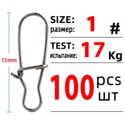 DNDYUJU 100pcs Fishing Nice Hooked Snap Pin Stainless Steel Fishing Barrel Swivel Lure Connector Fishing Accessories Sea