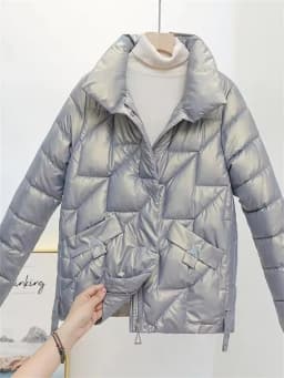 2025 New Glossy Down Cotton Jackets Women Winter Parkas Female Stand Collar Casual Warm Short Puffer Jacket Snow Outwear
