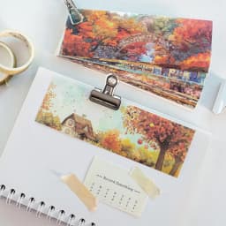 Journal GO 24pages Scenic View Landscape Sticker Book 4-Season Long Strip Decals for Journaling Scrapbooking Planners DIY Crafts