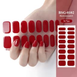 16/20/22Tips Semi-Cured Gel Nail Patch Adhesive Sliders Long Lasting Full Gel Nail Stickers DIY Manicure Harden In UV Lamp Need