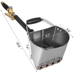 SucceBuy Mortar Sprayer Gun 4-Jet 3kW Wall Stucco Shovel Hopper Cement Spray Gun Plaster Ceiling Paint Concrete Sprayer Tool
