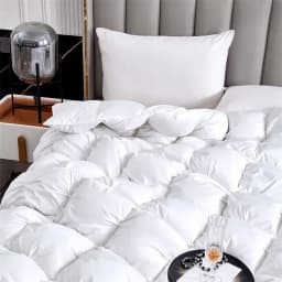 High Grade 100% White Goose Down Quilt Winter Warm Feather Duvet Queen King Cozy Lightweight 3D Bread Autumn Wamth Comforter