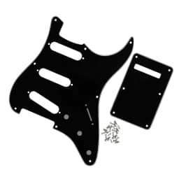 FLEOR Set of Vintage 8 Holes ST Pickguard SSS Guitar Back Plate & Screws for Electric Guitar Parts, 7 Colors Choose