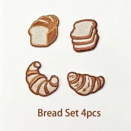 2-12pcs Coffee Bread Embroidery Patches Iron‑on Mini Food Applique for Clothing Backpack Notebook Jeans DIY Sewing Decor