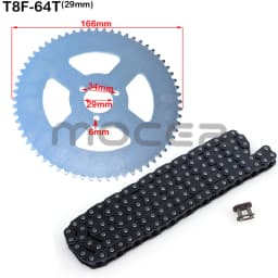 47cc 49cc T8F Chain 136 Links and 38T 44T 54T 58T 64T 74T Teeth Sprocket Kits For Mini Moto Atv Quad 2 Stroke Engine Parts