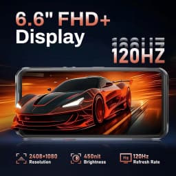 OUKITEL WP55 Android 15 Outdoor Smartphone 5G, 36GB+256GB/2TB Outdoor Cell Phone Without Contract 11000mAh, 6.6" FHD+ Constructi
